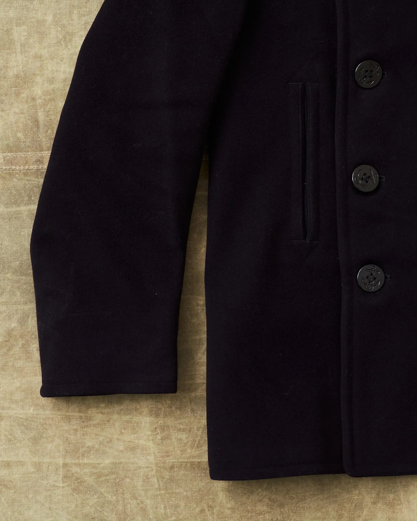 Vintage Original 1940s WWll 10 Button USN Wool Pea Coat