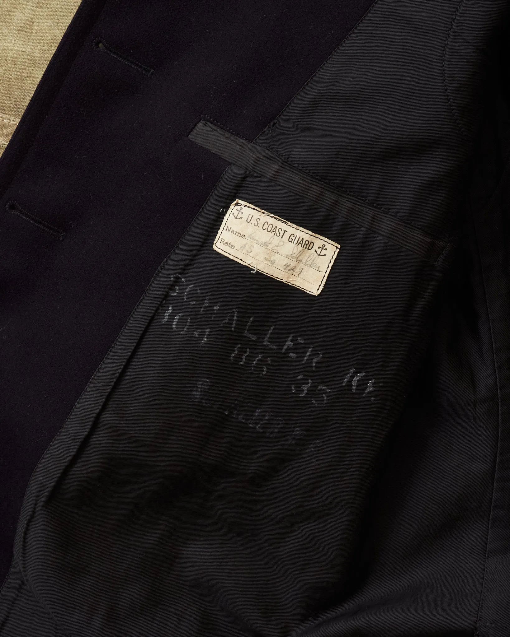 Vintage Original 1940s WWll 10 Button USN Wool Pea Coat