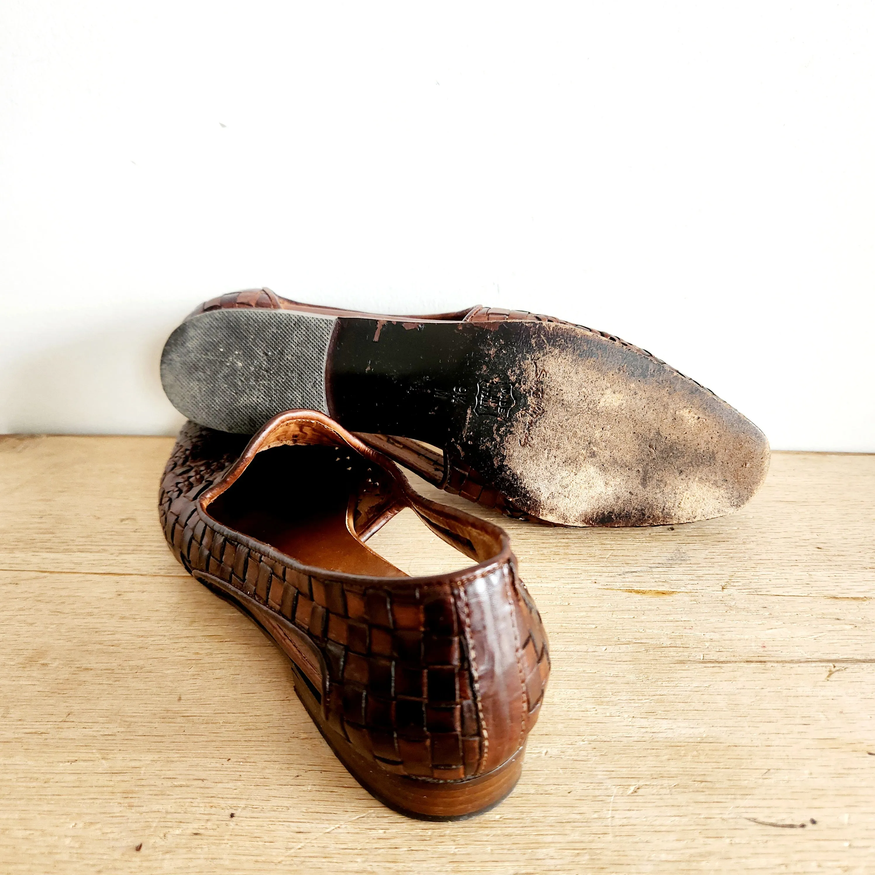 Vintage Sesto Meucci Woven Leather Flats - size 9.5M