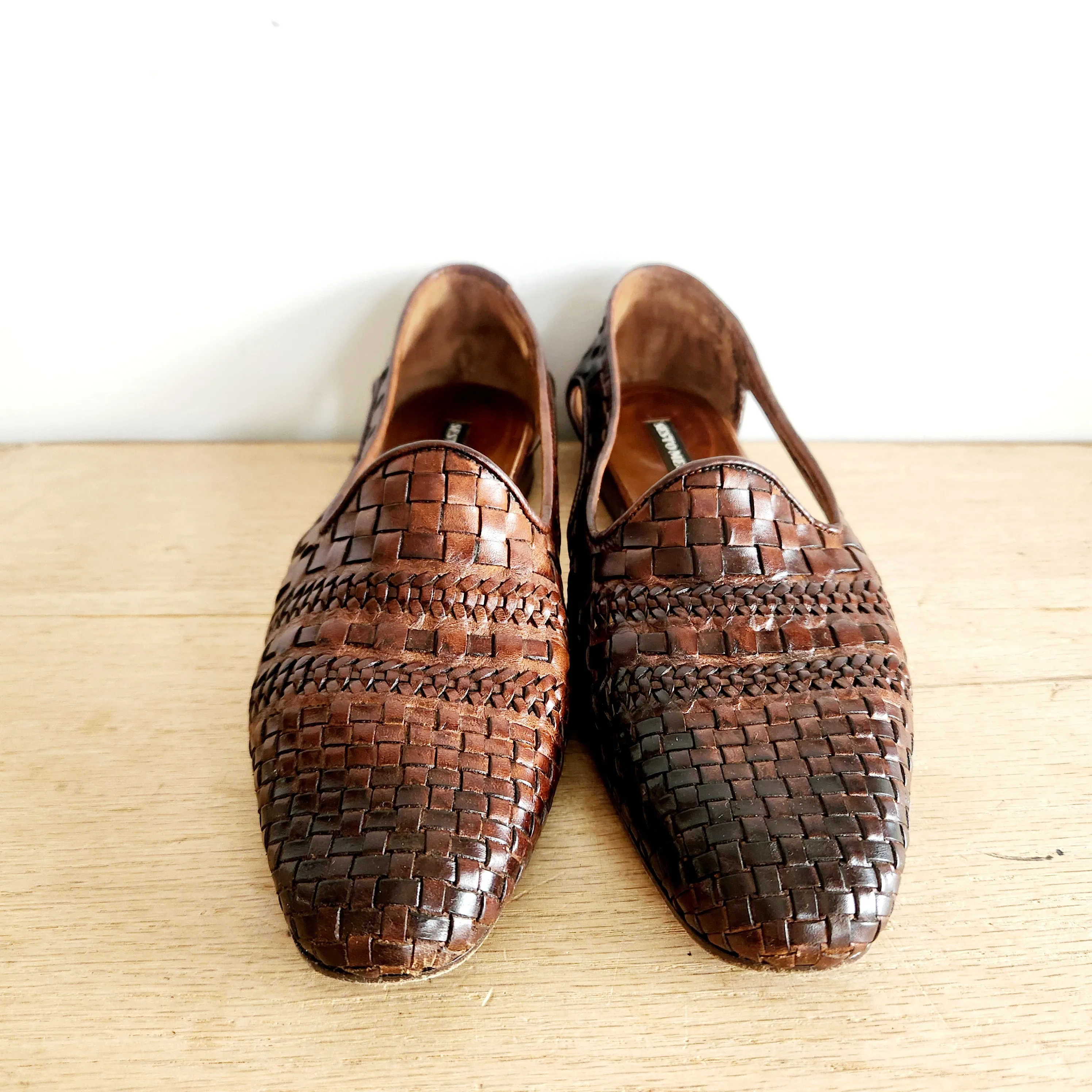 Vintage Sesto Meucci Woven Leather Flats - size 9.5M