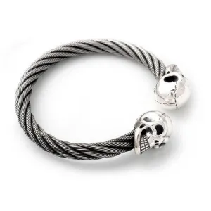 Vintage Skull Cable Bangle Bracelet