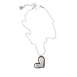 Violet - Sterling silver & black heart necklace
