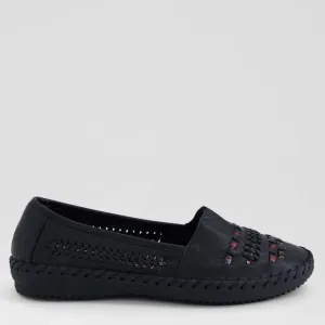 WANDIES - BLACK-WINE SWIRL LEATHER