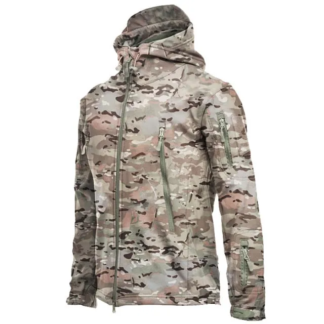 Waterproof Outdoors Soft Shell Fleece Hoodie Windbreaker Jacket