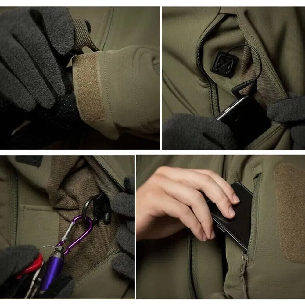 Waterproof Outdoors Soft Shell Fleece Hoodie Windbreaker Jacket