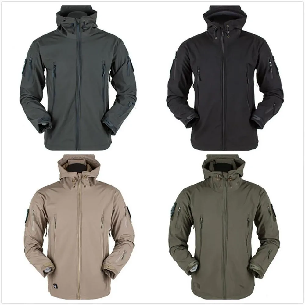 Waterproof Outdoors Soft Shell Fleece Hoodie Windbreaker Jacket