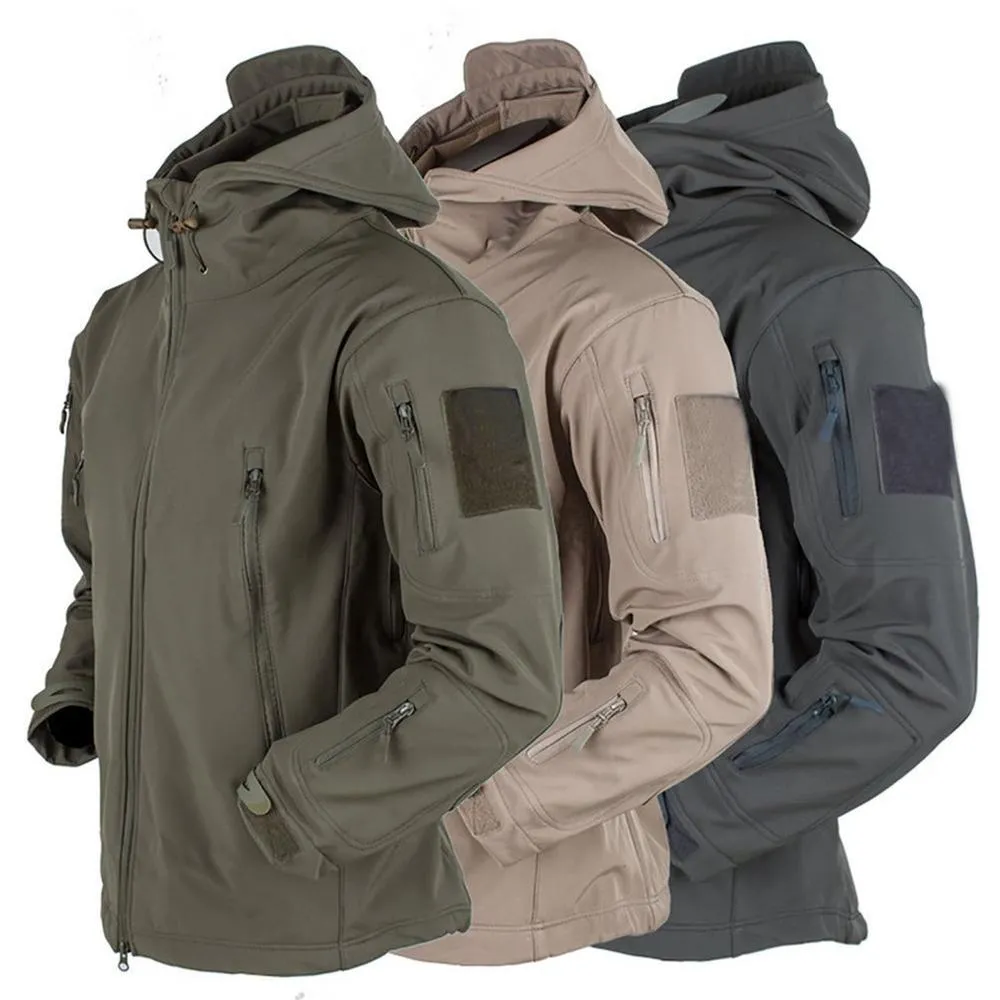 Waterproof Outdoors Soft Shell Fleece Hoodie Windbreaker Jacket
