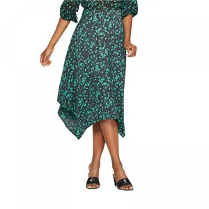 Who What Wear Women's Floral Print Mid-Rise Scarf Hem Midi Skirt