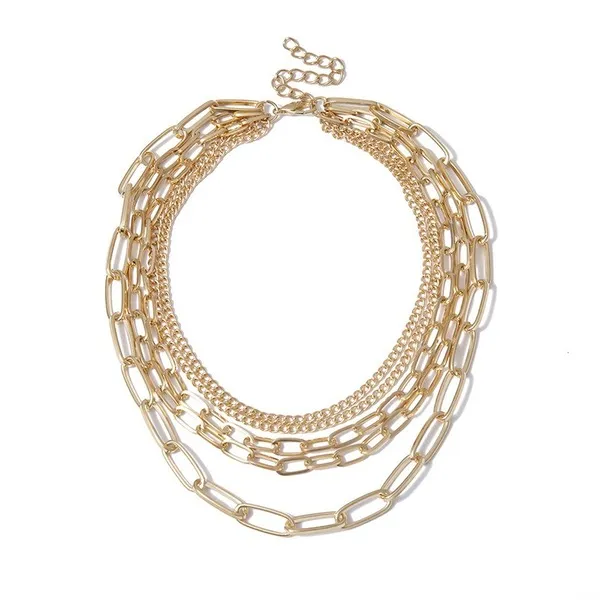 Wholesale necklace geometry multi-layered multi-layered chain JDC-NE-xc140
