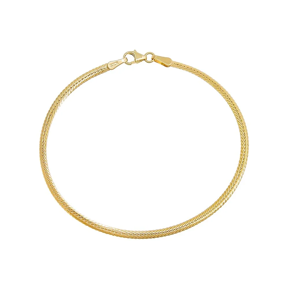 Wide Snake Chain Bracelet 14K