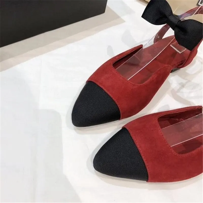 Women flat shoes genuine leather Ankle Bow-knot flats