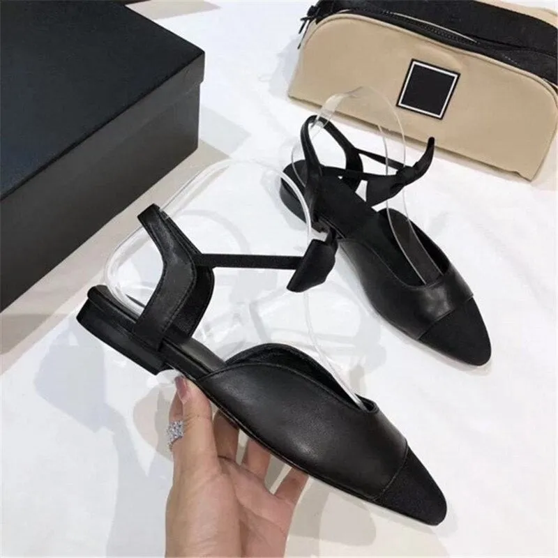 Women flat shoes genuine leather Ankle Bow-knot flats