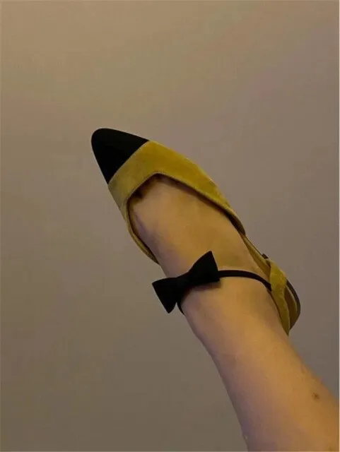 Women flat shoes genuine leather Ankle Bow-knot flats
