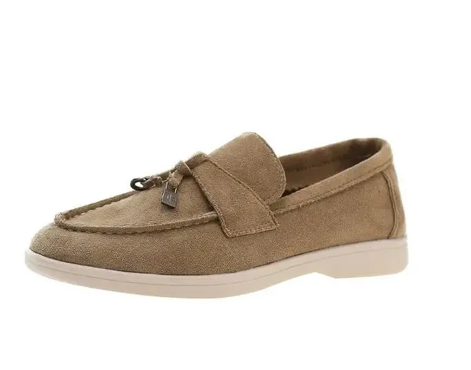 Women Flats Shoes Platform Suede Loafers Shoes Casual Ladies Walking Non Slip