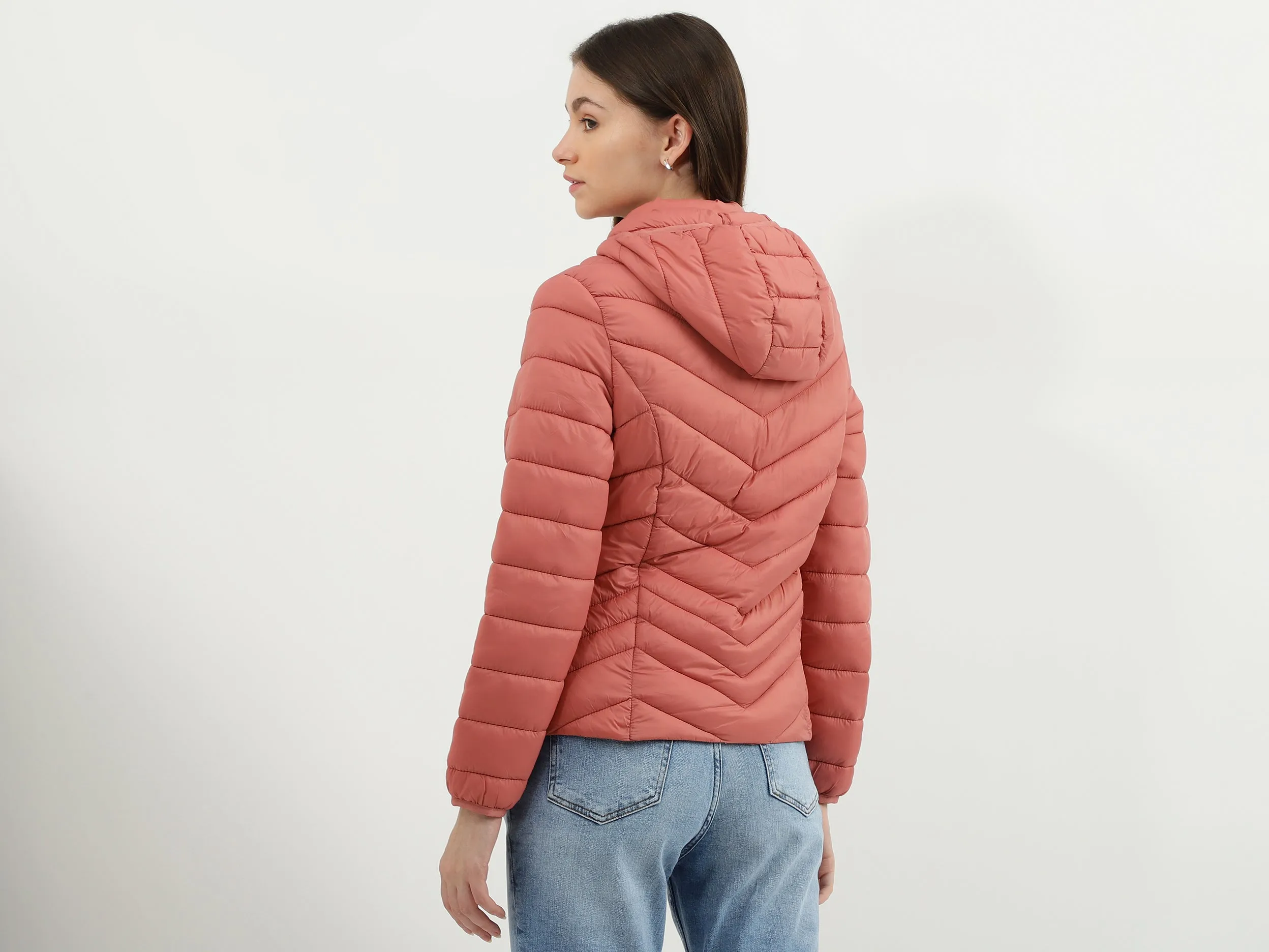 Women Quilted Hooded Neck Jacket