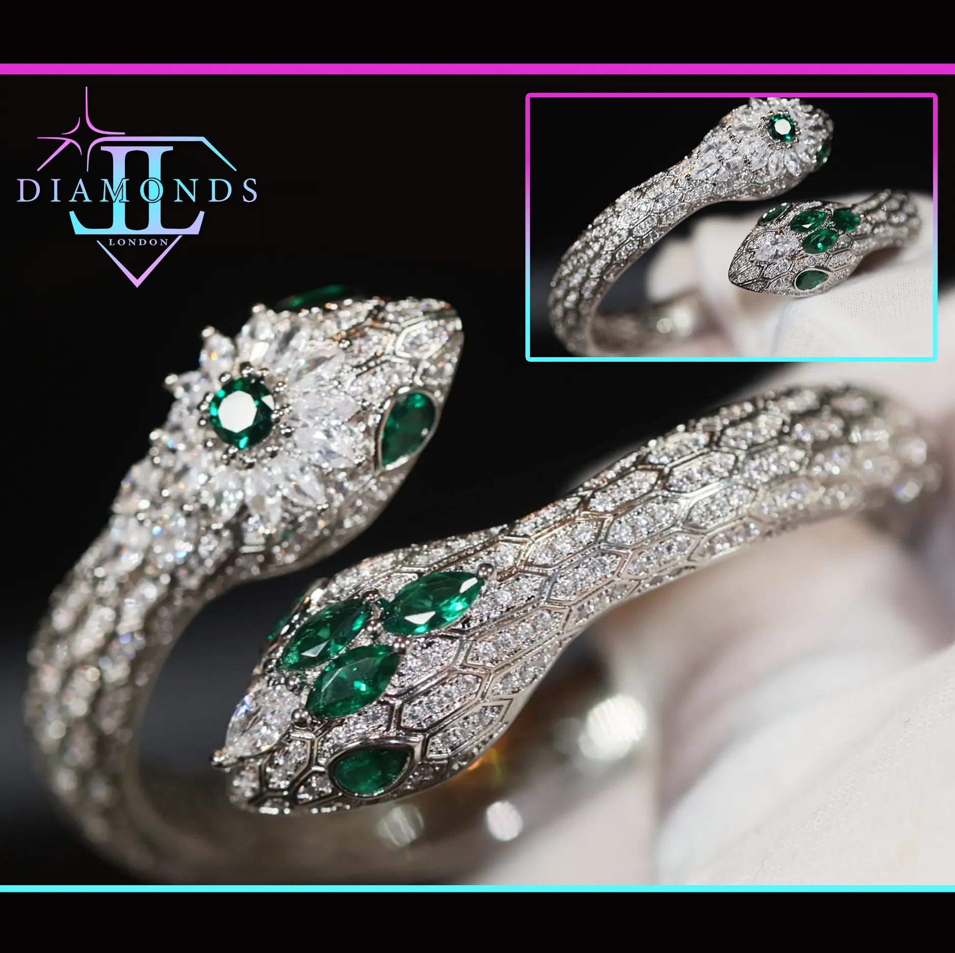 Womens Bracelet | Diamond Snake Bracelet | Diamond Bracelet for Women