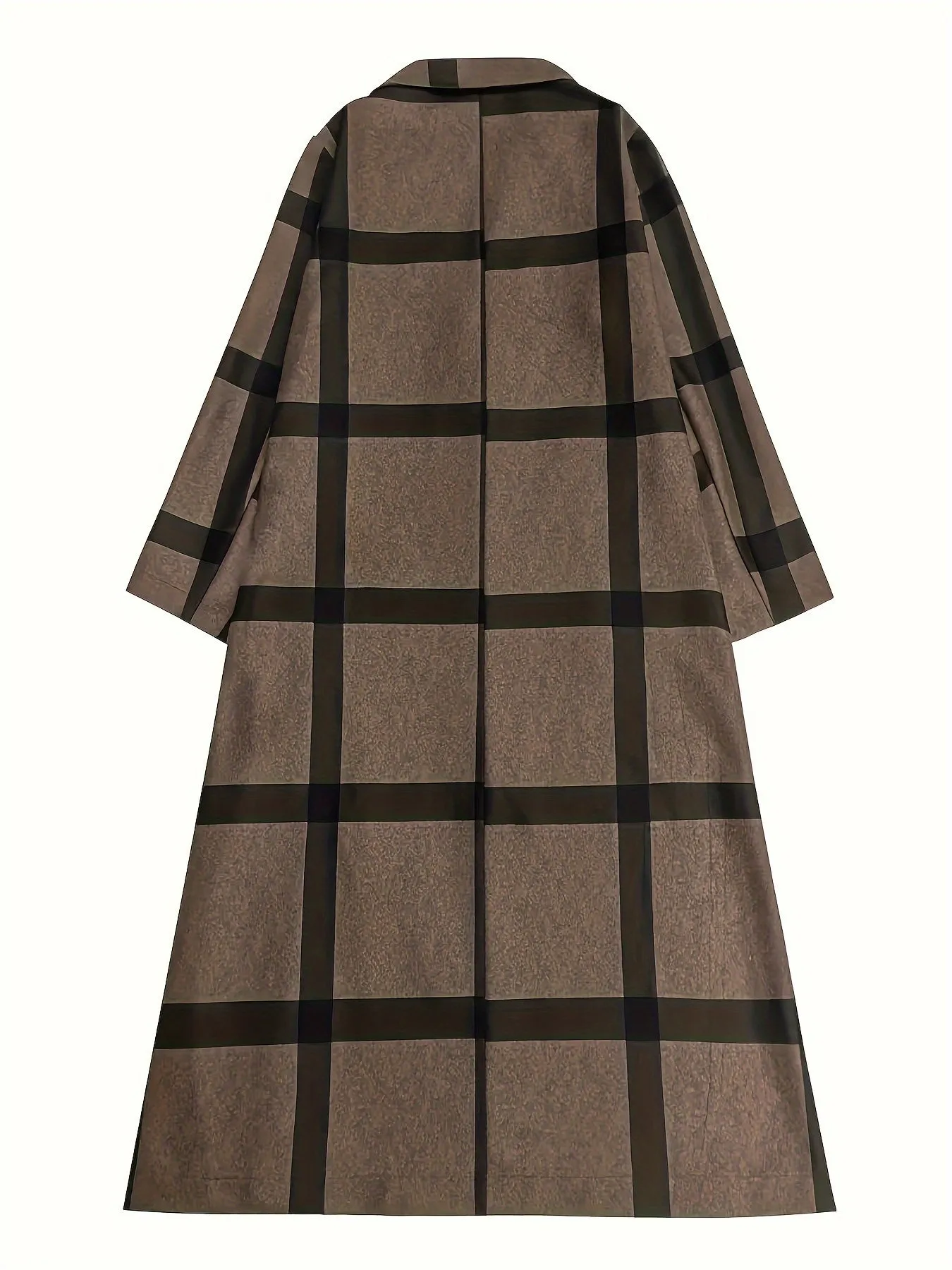Womens Notch Lapel Long Faux Coat Single Breasted Elegant Fall Winter Maxi Peacoat Fashion Jacket Overcoat