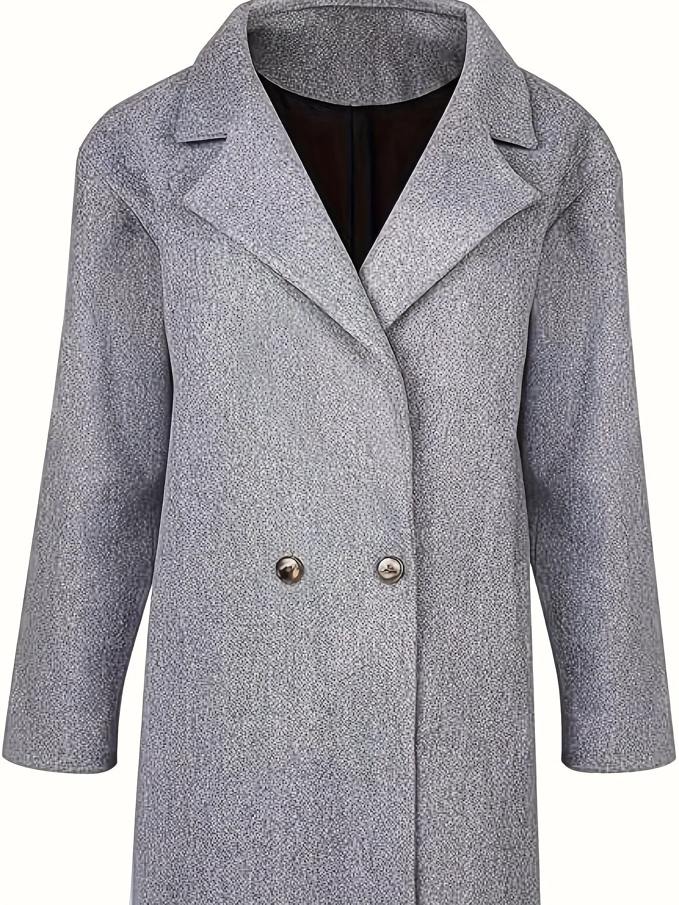 Womens Notch Lapel Long Faux Coat Single Breasted Elegant Fall Winter Maxi Peacoat Fashion Jacket Overcoat