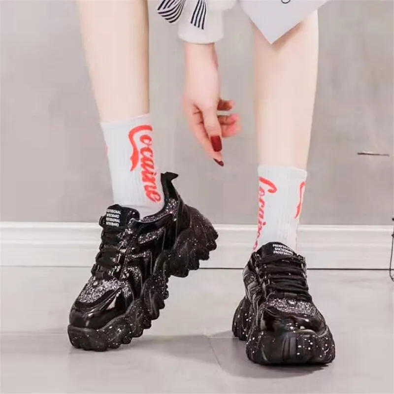 Women's Rhinestone Short Platform Sneakers 2020 Winter Fashion Style Warm Women Trainers Ladies Chunky Shoes Footwear