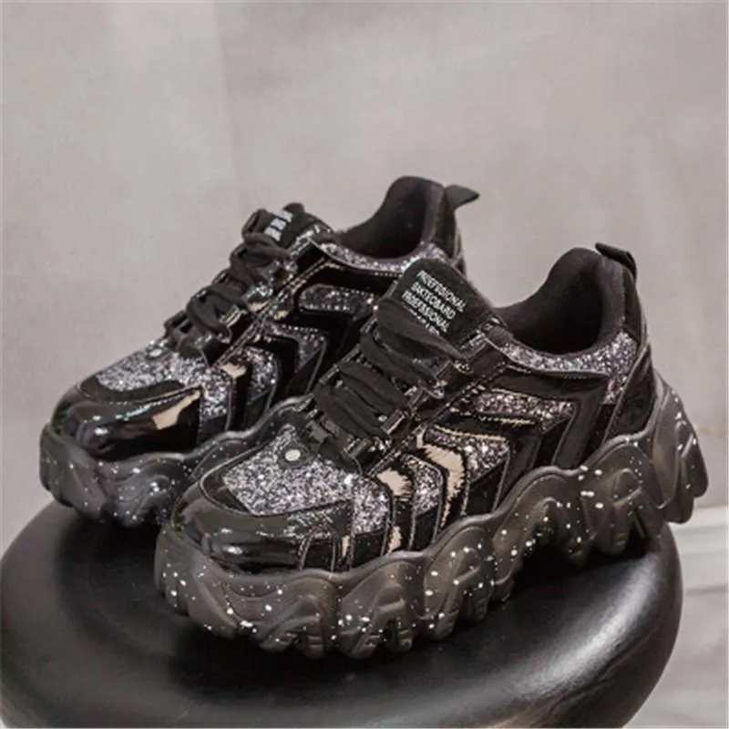Women's Rhinestone Short Platform Sneakers 2020 Winter Fashion Style Warm Women Trainers Ladies Chunky Shoes Footwear