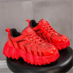 Women's Rhinestone Short Platform Sneakers 2020 Winter Fashion Style Warm Women Trainers Ladies Chunky Shoes Footwear