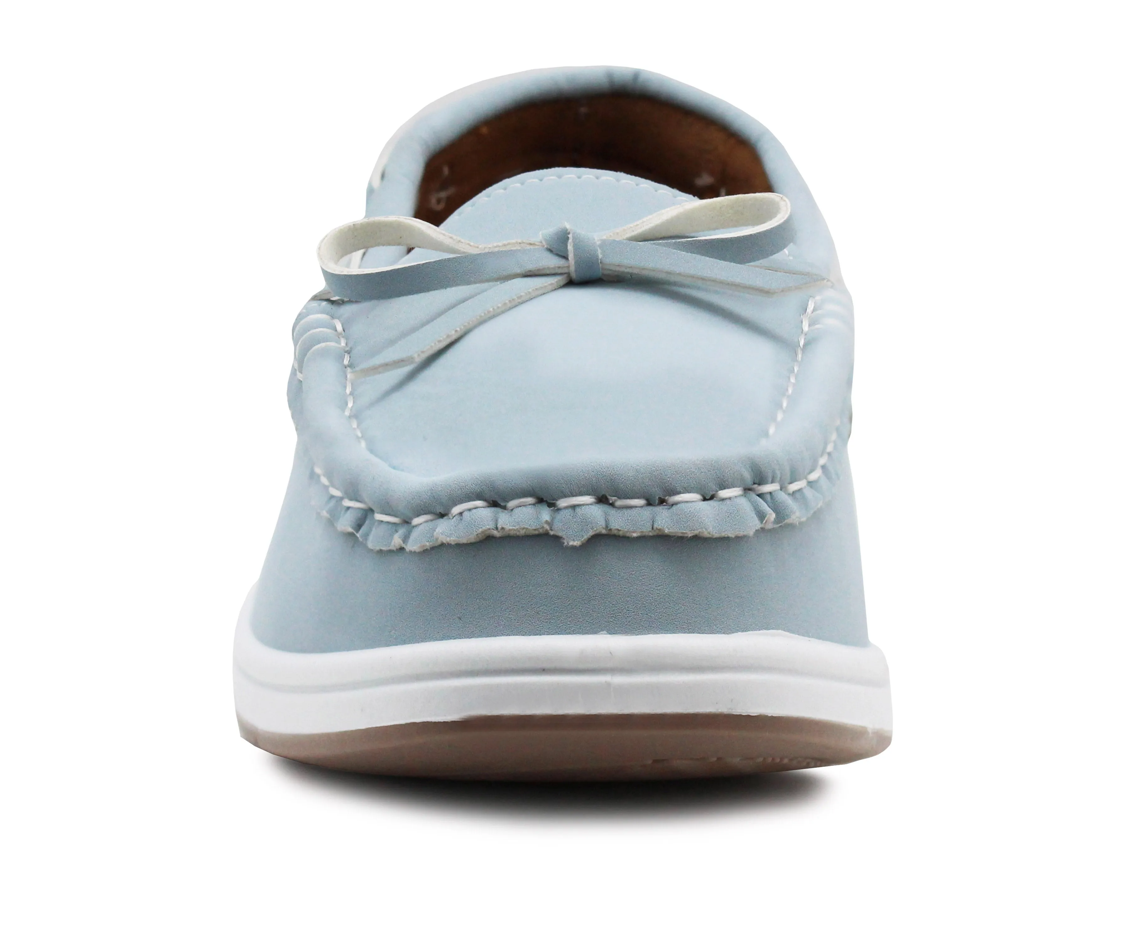 Womens Slip On Loafers Boat Shoes Flat Casual Penny Loafer Lace Ladies Moccasin Pumps Deck Shoes Blue