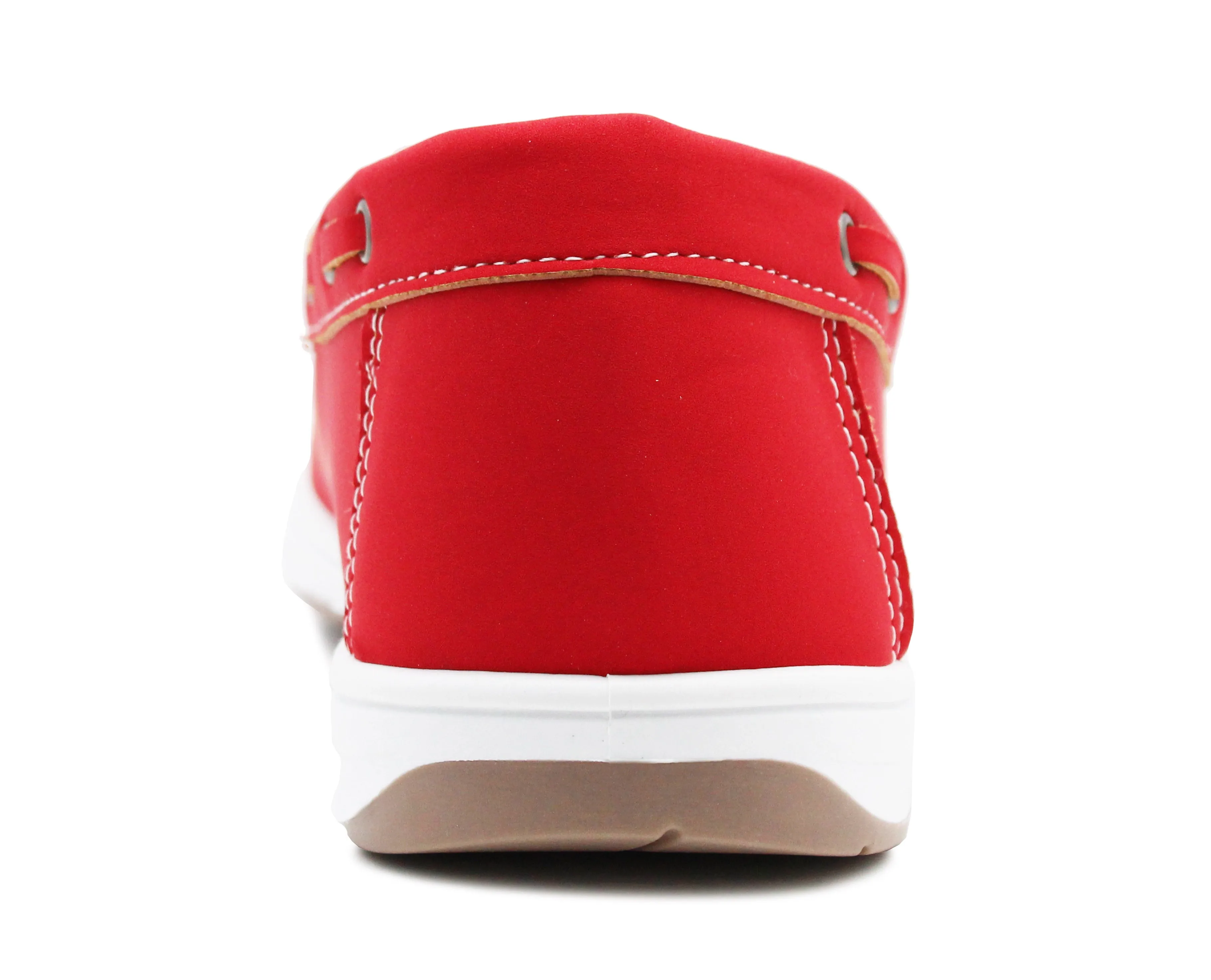 Womens Slip On Loafers Boat Shoes Flat Casual Penny Loafer Lace Ladies Moccasin Pumps Deck Shoes Red
