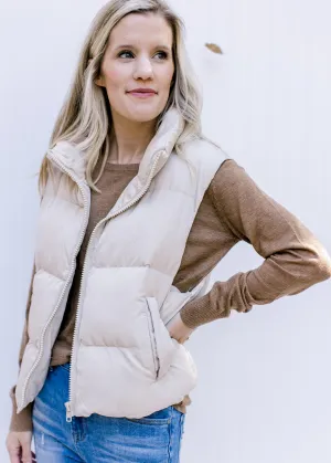 X Oatmeal Puffer Vest