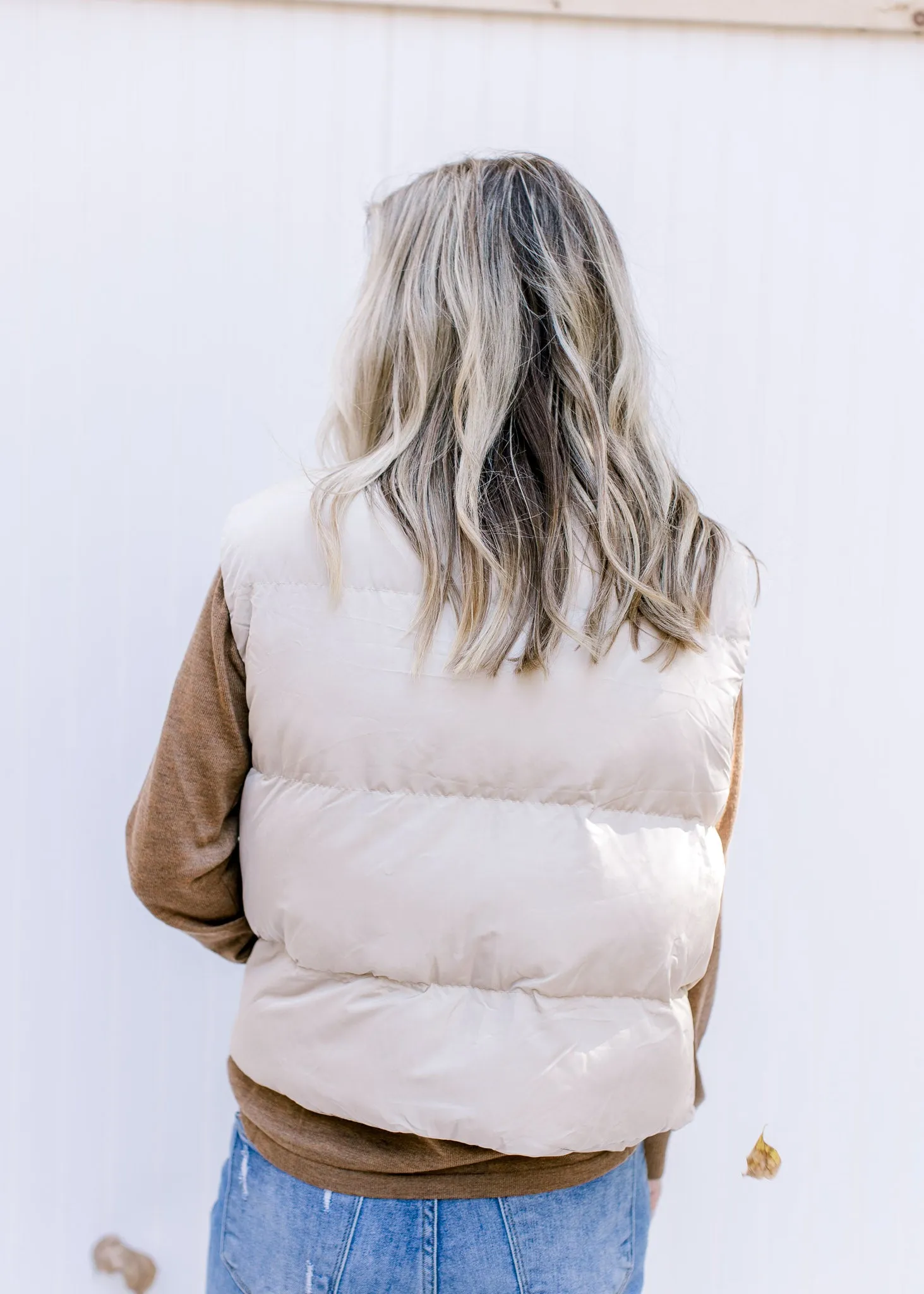 X Oatmeal Puffer Vest
