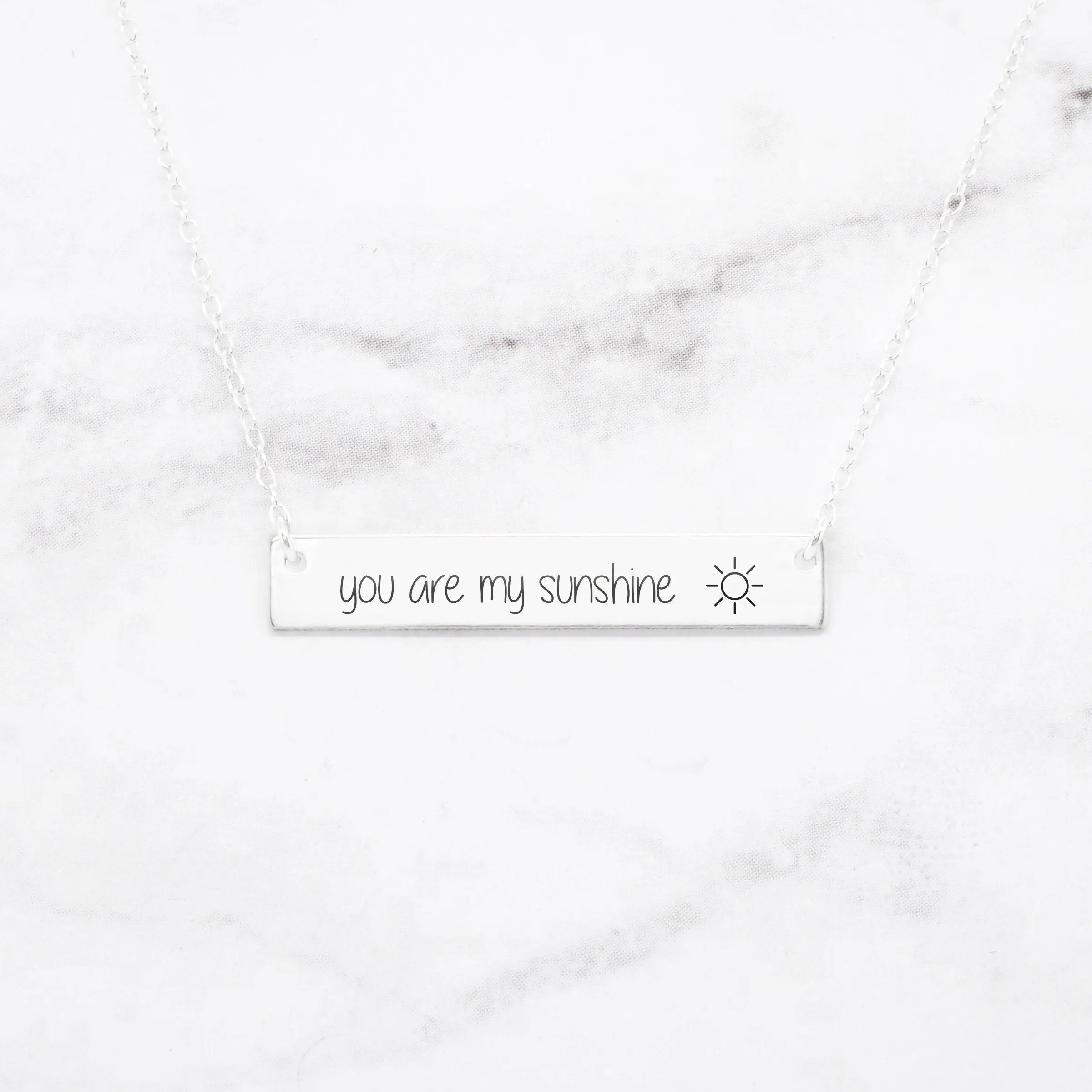 You Are My Sunshine Necklace - Rose Gold Bar Necklace
