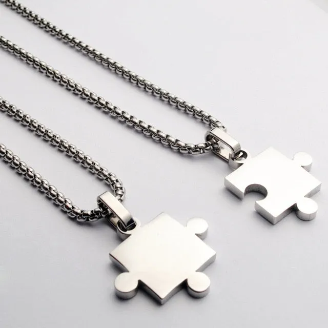 You're My Missing Puzzle Piece Couple Necklaces