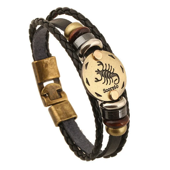 Zodiac Sign Coin Constellation Bracelet