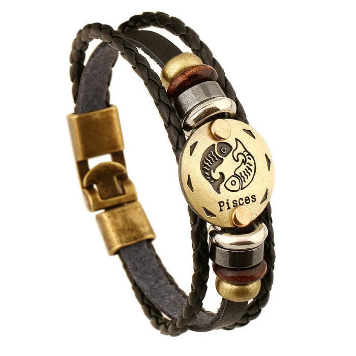Zodiac Sign Coin Constellation Bracelet