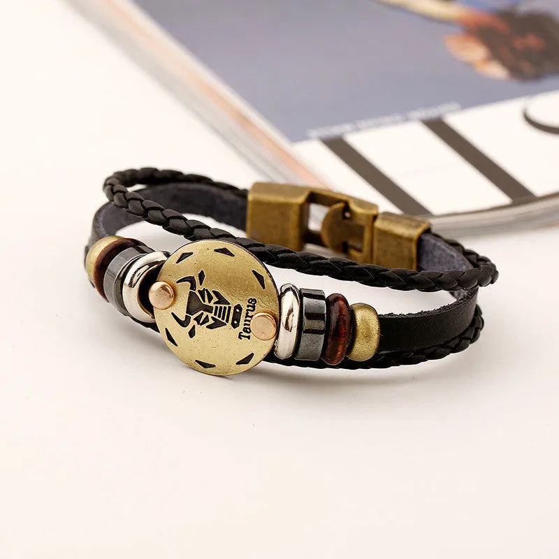 Zodiac Sign Coin Constellation Bracelet