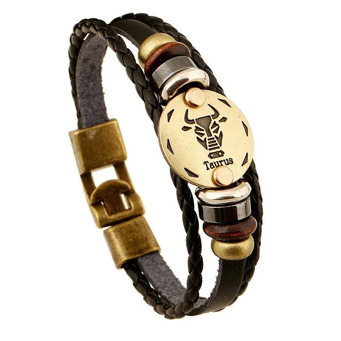 Zodiac Sign Coin Constellation Bracelet