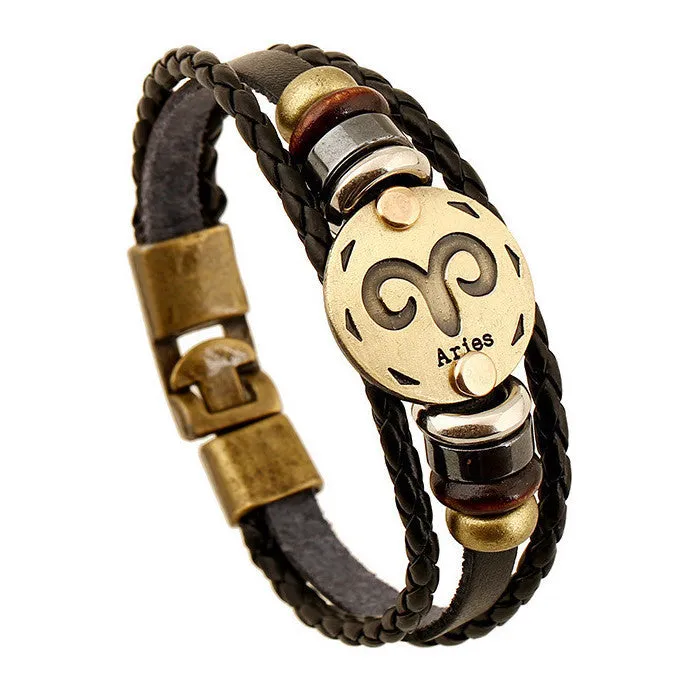 Zodiac Sign Coin Constellation Bracelet