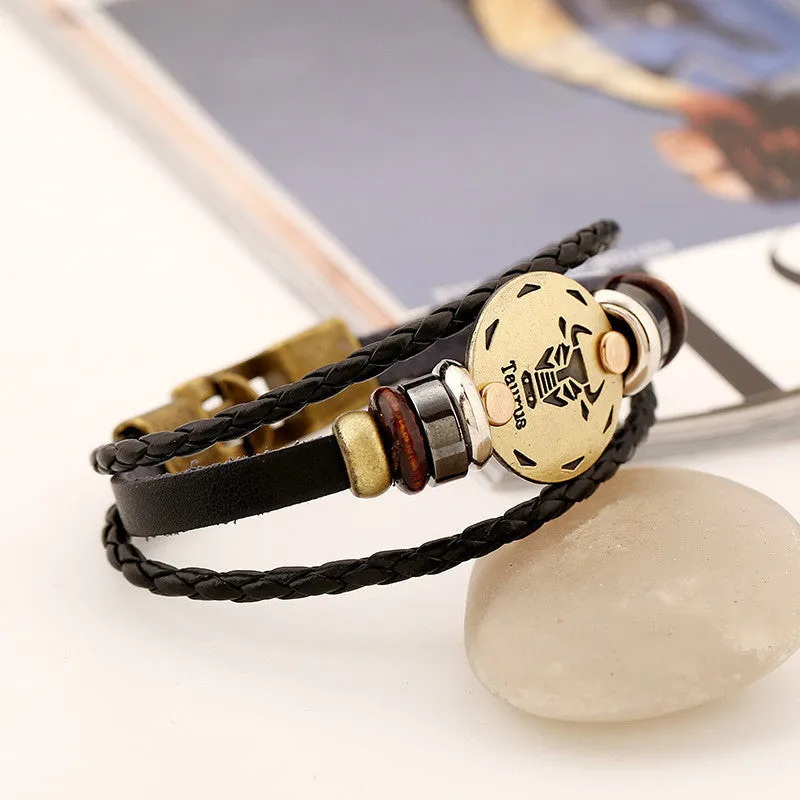 Zodiac Sign Coin Constellation Bracelet